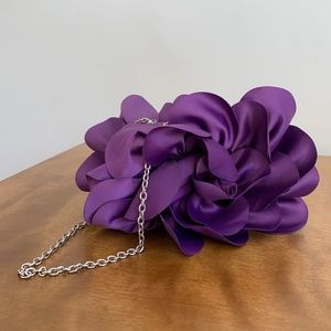 Sondra Roberts Satin Purple Box Clutch